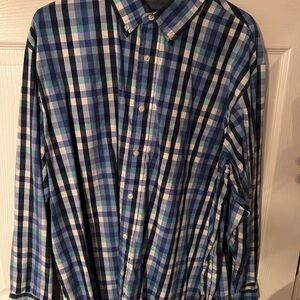 Saddlebred Blue and Green Plaid Button Down Shirt